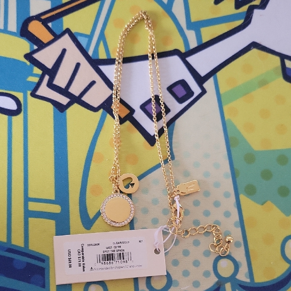 NWT Kate Spade Pavé Gold Necklace